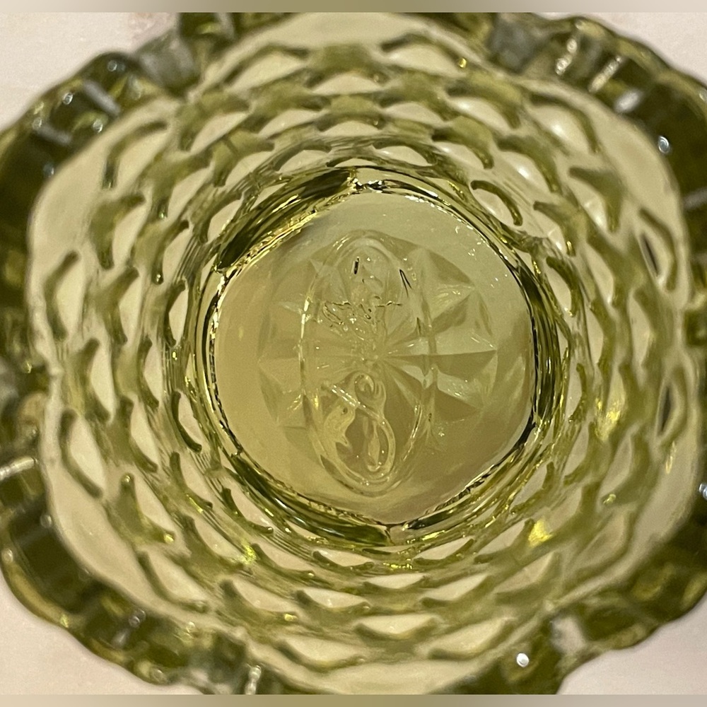 Fenton Glass Green Hobnail Toothpick Holder - Picture 9 of 11